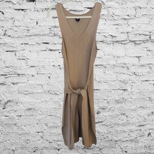 Nude Women's Medium Sleeveless Sweater Dress Tan Beige